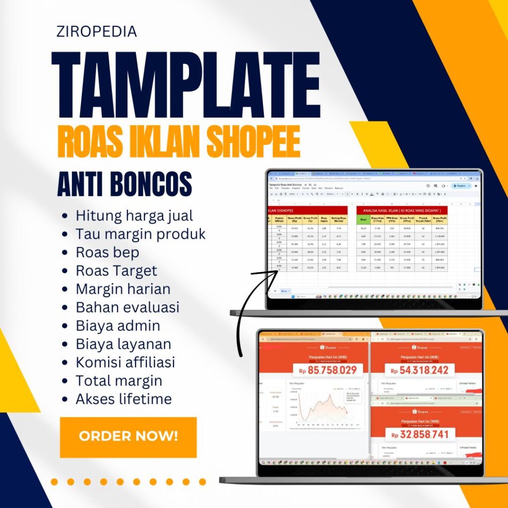 Tamplate roas iklan shopee